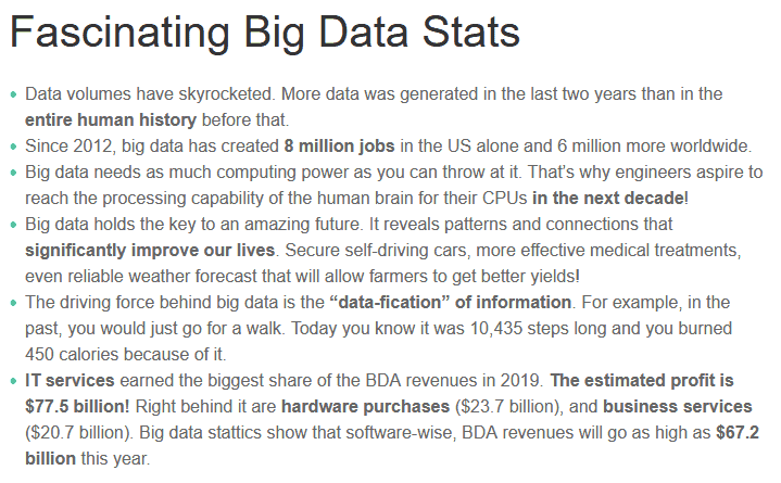 Fascinating Big Data Stats 2020 from HostingTribunal.com How Hadoop Transformed Big Data Landscape?