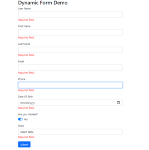 How to Create Dynamic Form with Controls, Validation in Angular 11