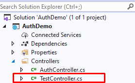 Create Controller(TestController.cs)