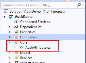 Create an AuthAttribute to validate the token