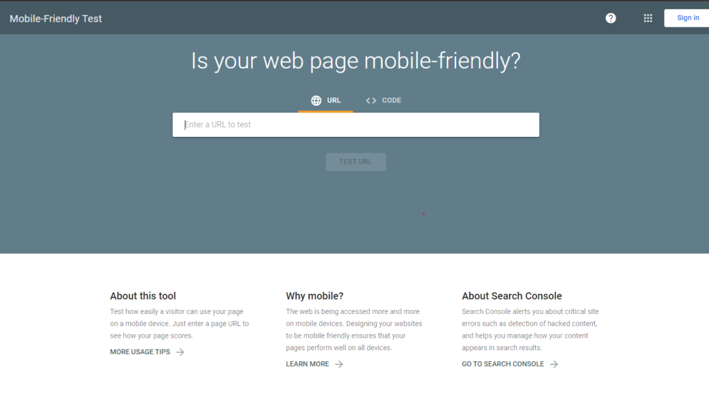 Google Mobile Friendly Website Checking Tool Image