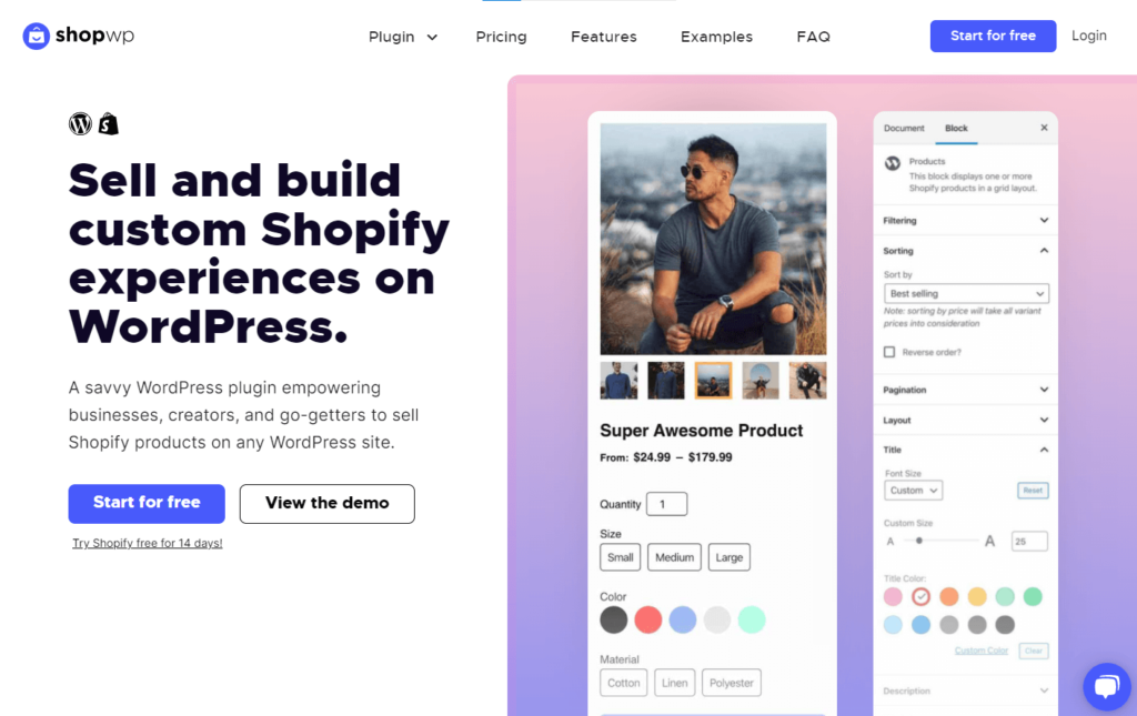 WP Shopify website image