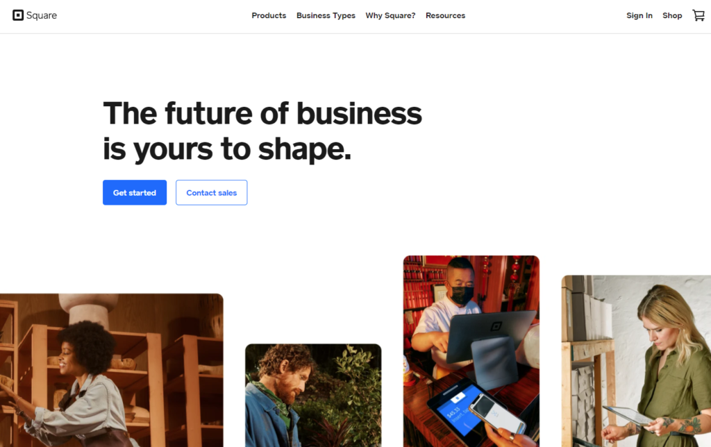 square payment gateway website homepage