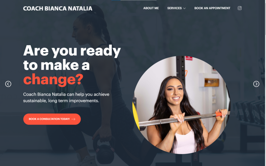 Coach Bianca Natalia Website Homepage Image