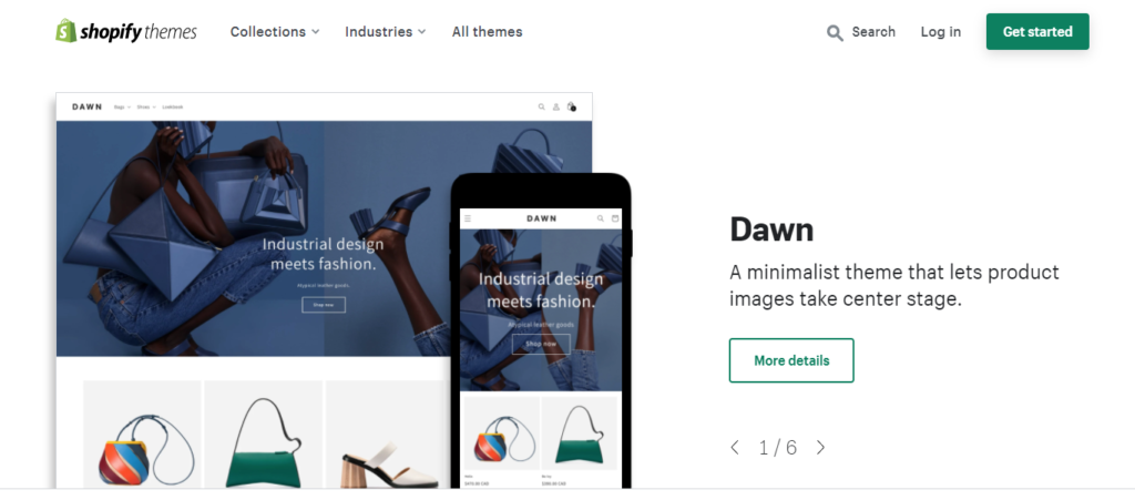Shopify themes Website HomePage