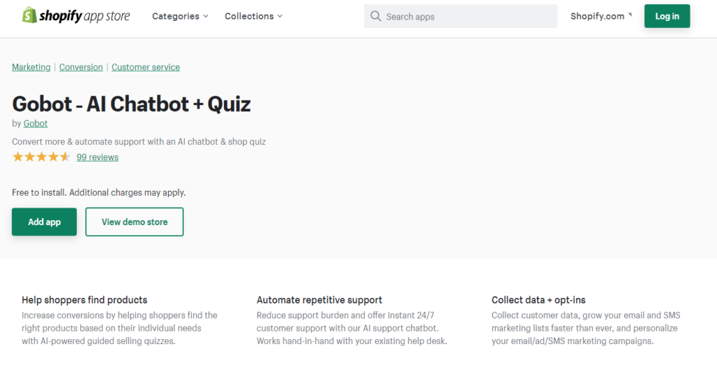 Gobot Shopify Chatbot App