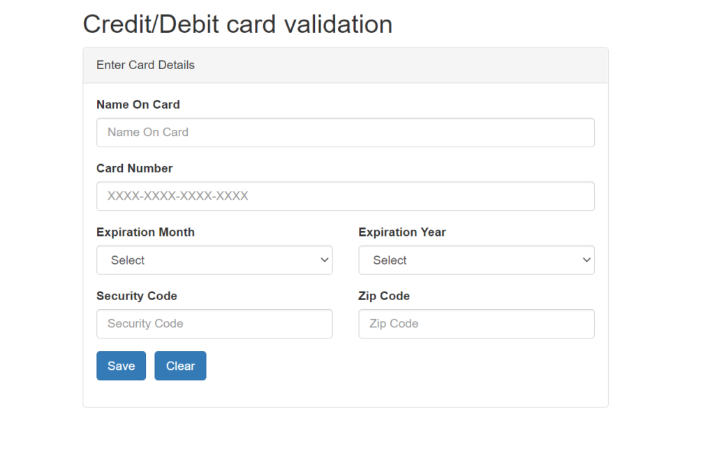 credit card validation output 1 Angular Custom Credit Card Validation: Tutorial