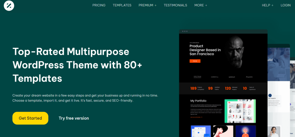 Homepage of WordPress Elementor Theme Zakra