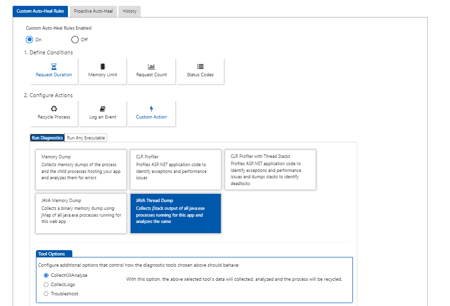Collect Kill Analyze mode How to Configure Auto-Healing for Your Azure Web App: Tutorial Guide