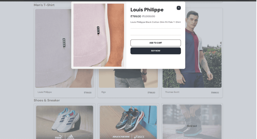 Quick Shop option on wordpress website